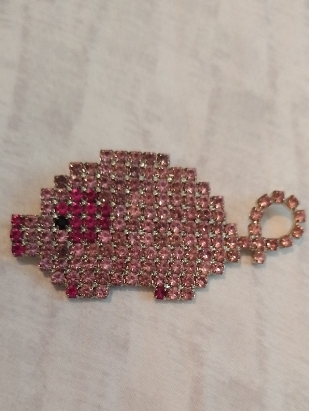 Bauer Pink Crystal Pig Broch- Bauer